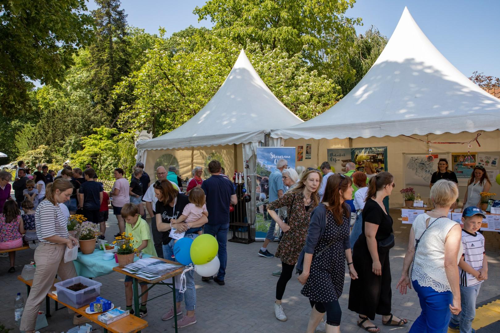 Viele Besucher und Stände beim Steverauenfest.