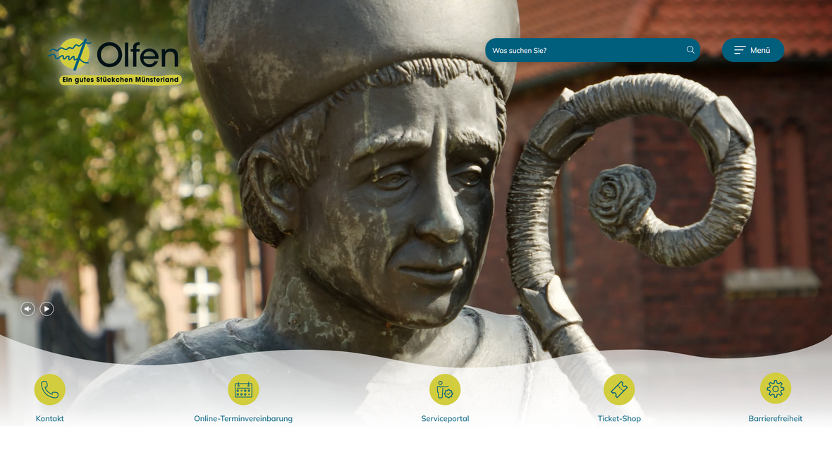 Startseite von der Homepage