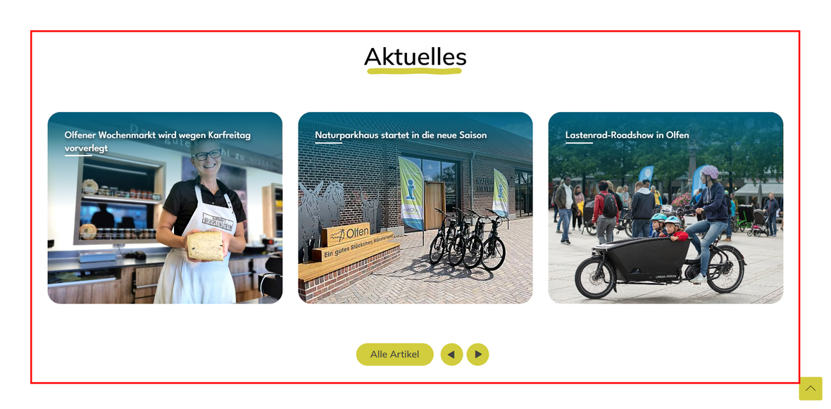 Aktuelles auf der Startseite