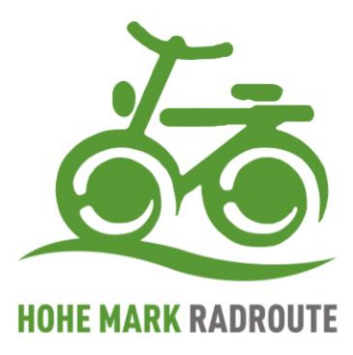 Das Logo der Hohen Mark RadRoute ist ein grünes Fahrrad