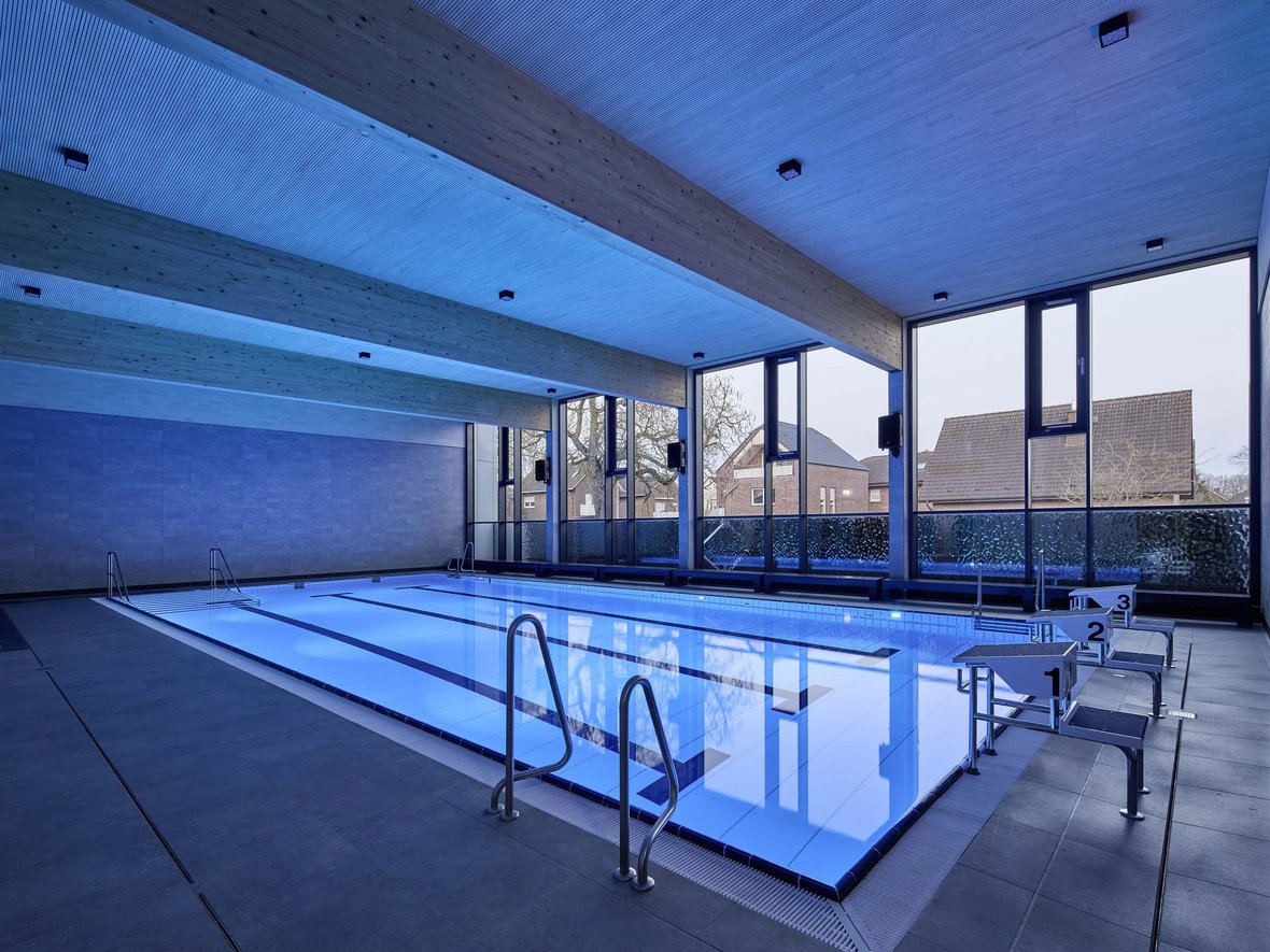 Das Lehrschwimmbecken im frisch renovierten Hallenbad ind Olfen.